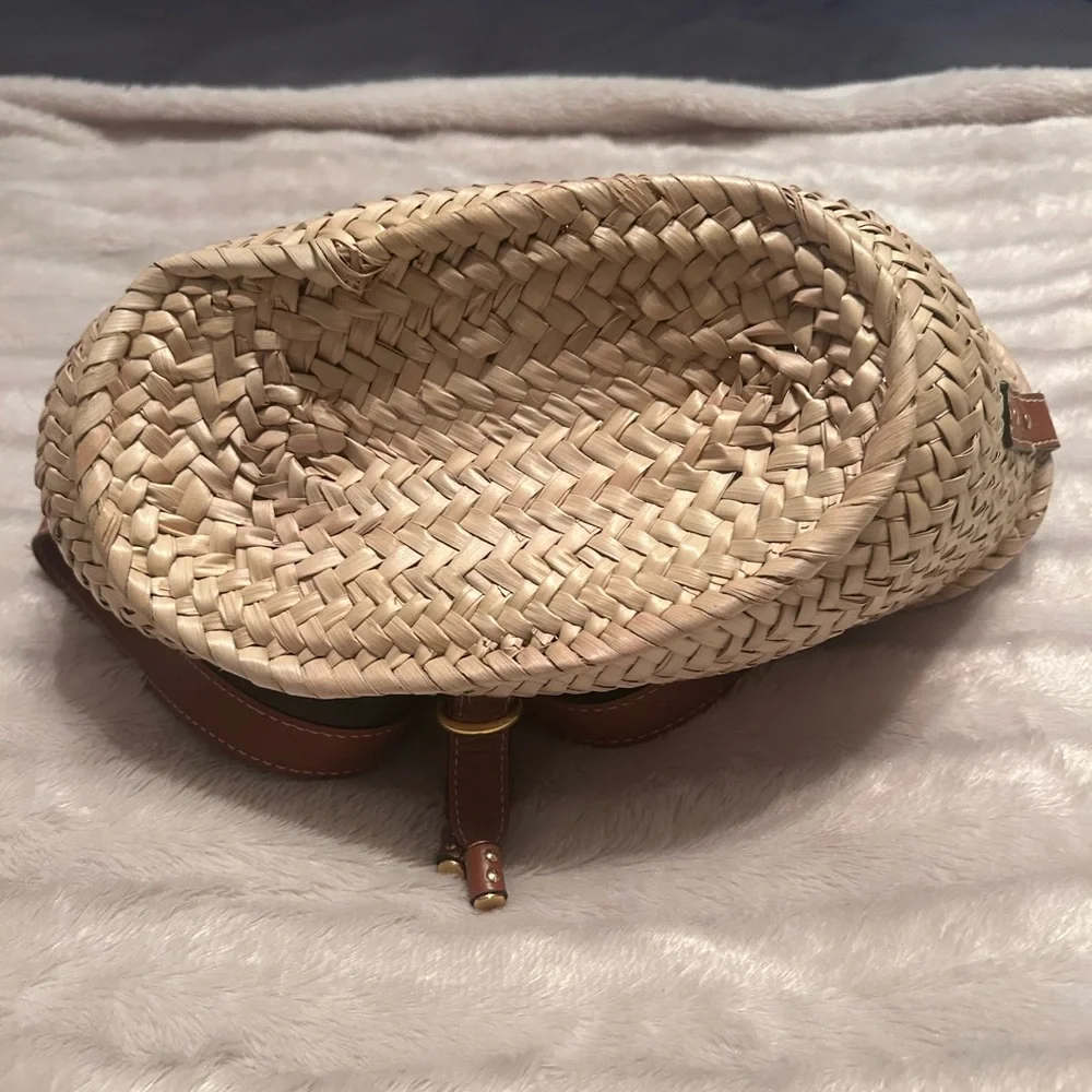 Chloe Marcie leather & raffia Tan Woven shoulder Bag basket crossbody - Picture 11 of 16